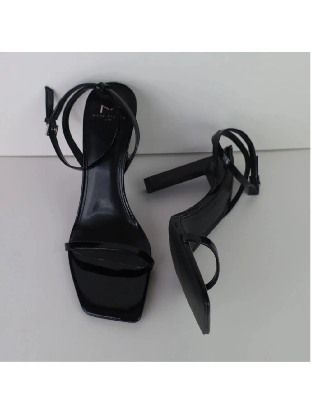 Marc Fisher Women's Arthur Ankle Strap High Heel Sandals Black Size 8.5